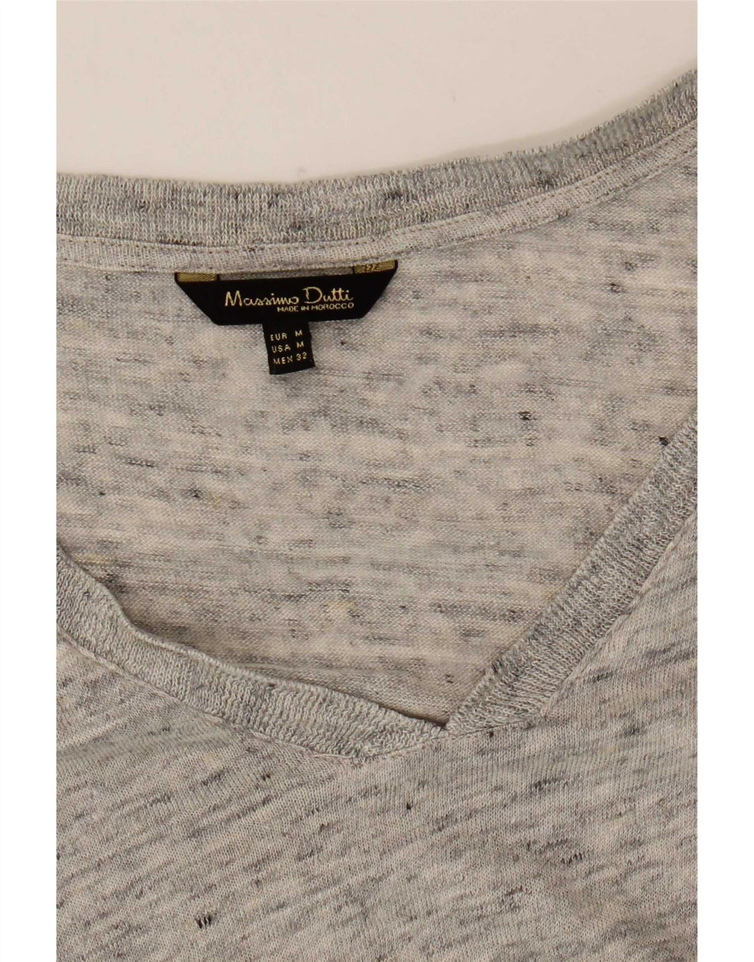 Massimo Dutti Haut à manches longues pour femme UK 42 Gris moyen moucheté