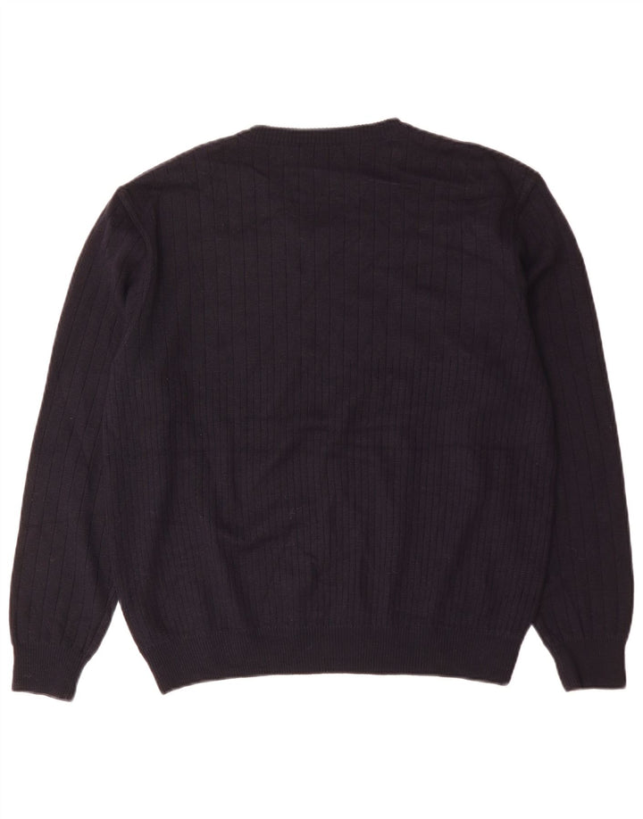 Marks & Spencer Pull col V pour homme en acrylique bleu marine Taille L