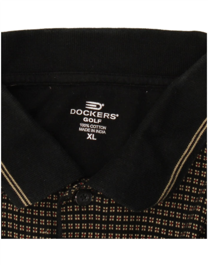 Dockers Polo de Golf Homme XL Noir à Carreaux Coton
