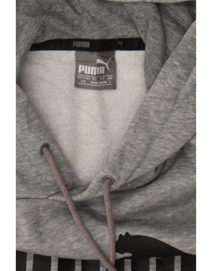 PUMA Mens Graphic Hoodie Jumper Small Grey Cotton Vintage Puma and Second-Hand Puma from Messina Hembry 