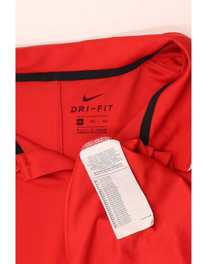 Nike Polo coupe classique pour homme 2XL Rouge Polyester