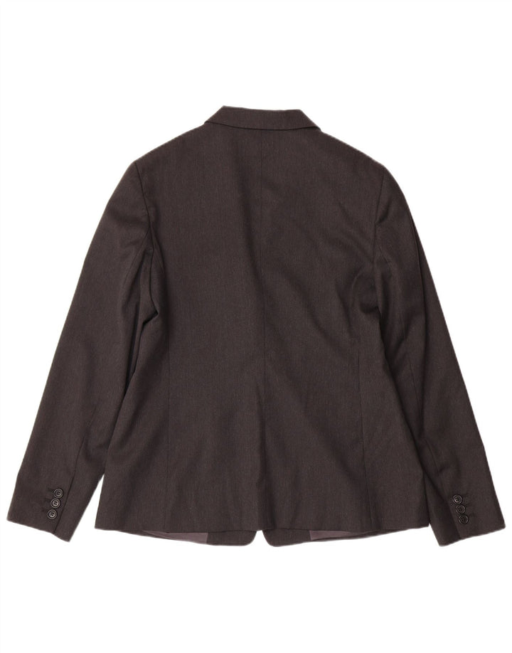 TOMBOLINI Womens 1 Button Blazer Jacket IT 46 Large Grey Wool