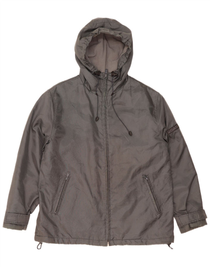 GAS Veste coupe-vent à capuche pour homme UK 38 Gris moyen