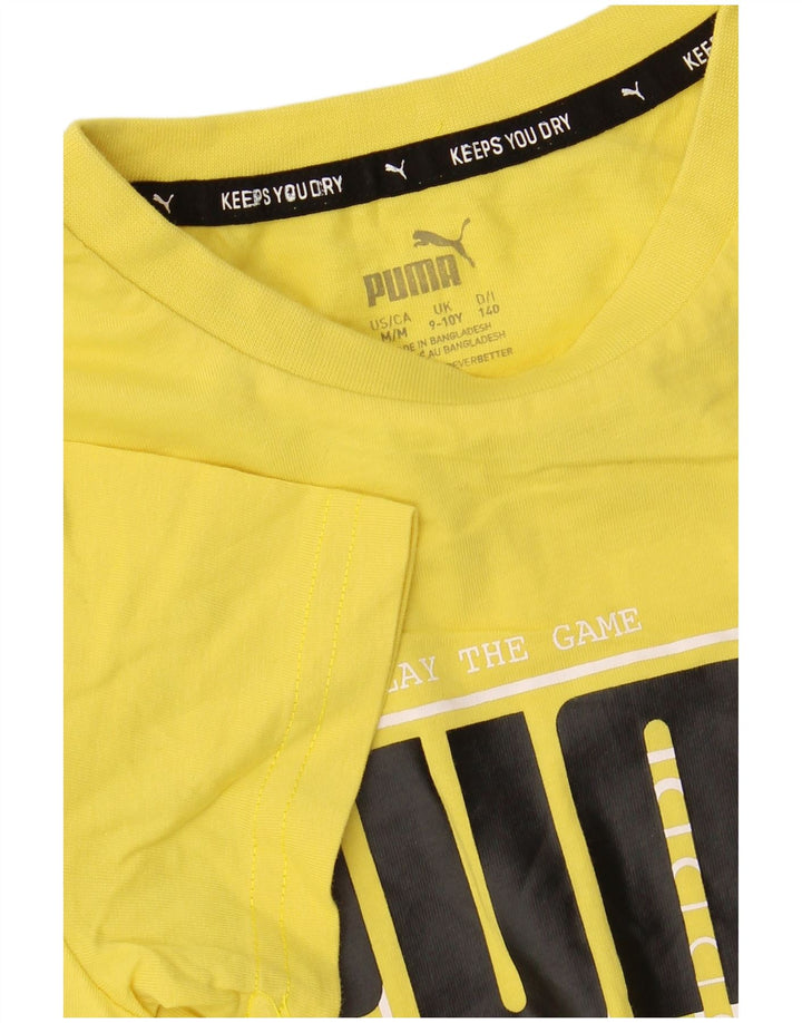 PUMA T-Shirt Graphique Garçon 9-10 Ans Jaune
