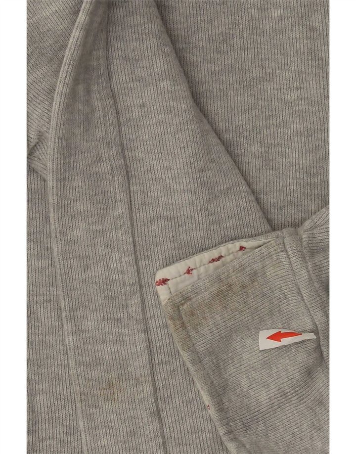 Orvis Sweat-shirt à col zippé pour femme UK 14 Gris moyen Coton