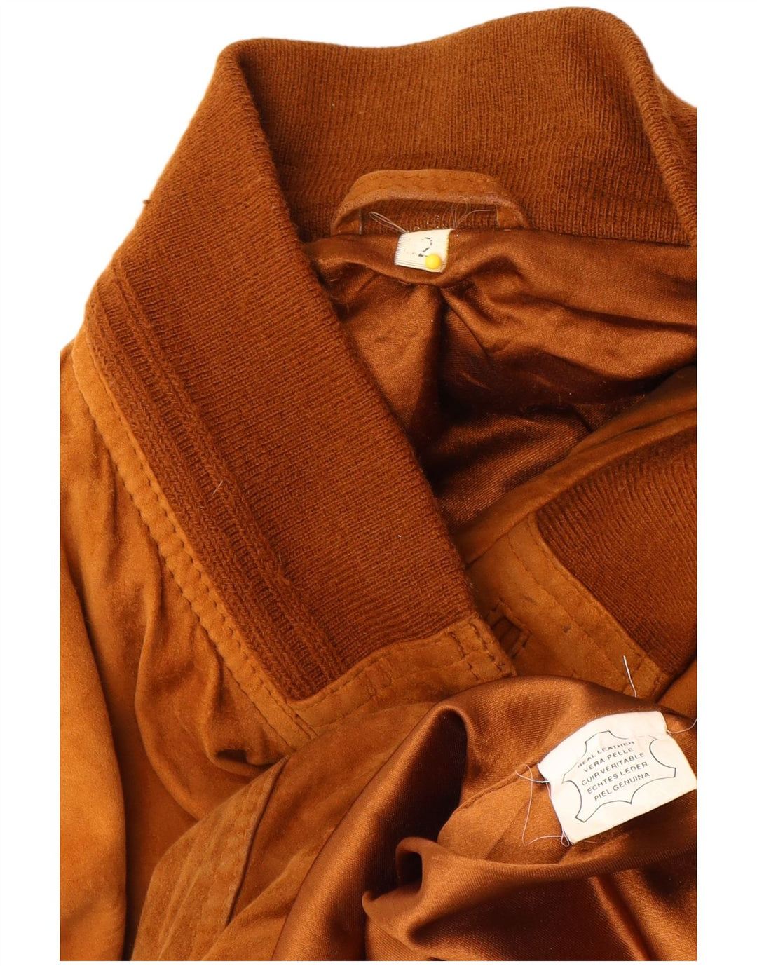 vintage Mens Suede Bomber Jacket EU 52 XL Cuir Beige