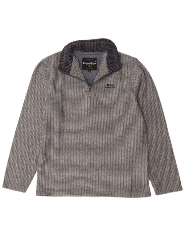 Weird Fish Pull Polaire Col Zippé Homme Gris Moyen Viscose