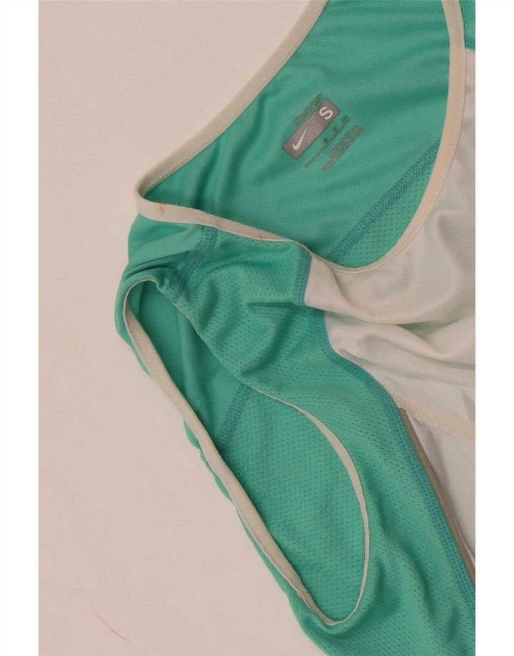 Nike Womens Crop Vest Top UK 8 Small Blanc Colorblock
