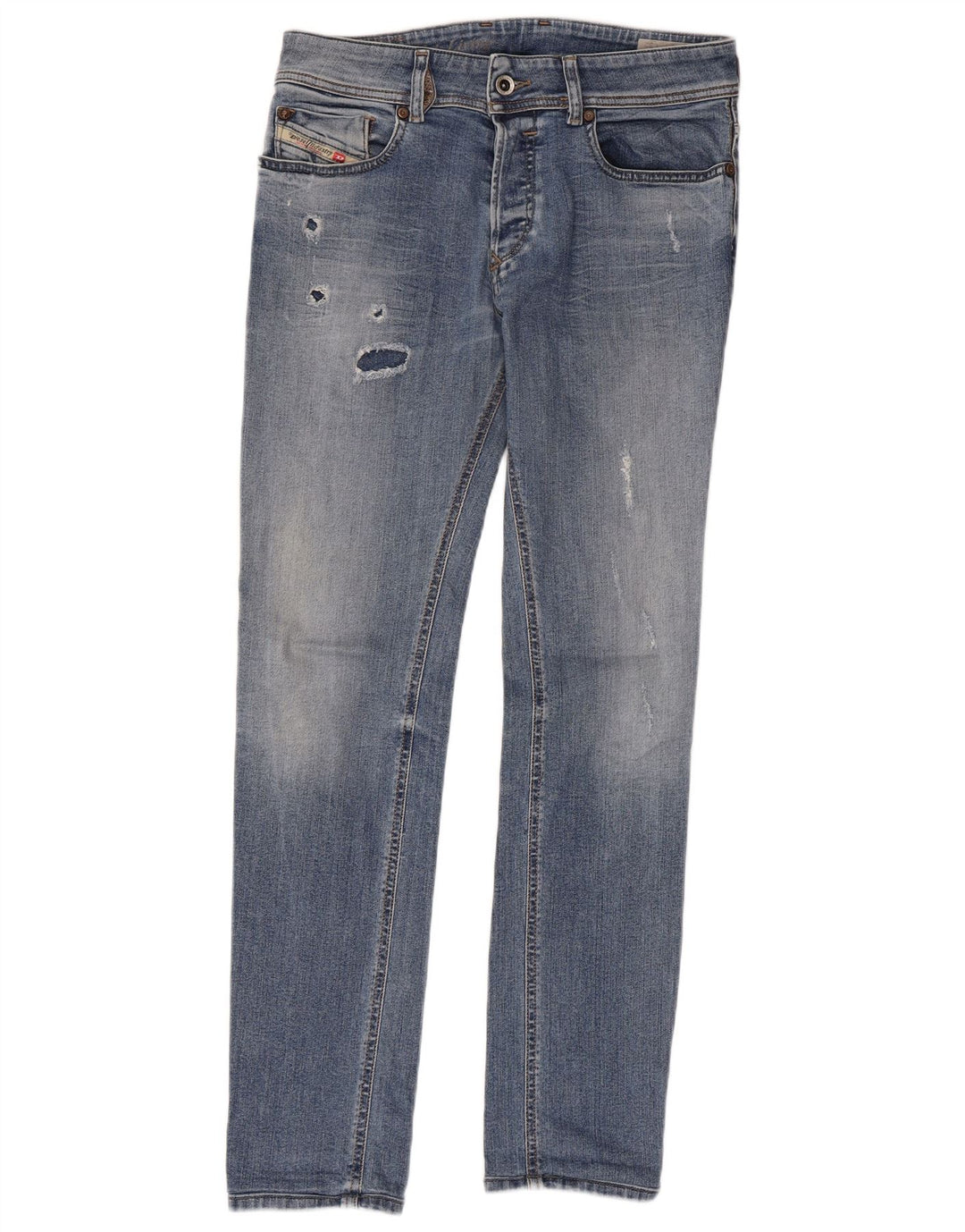 DIESEL Jean Slim effet vieilli W29 L29 bleu coton pour femme
