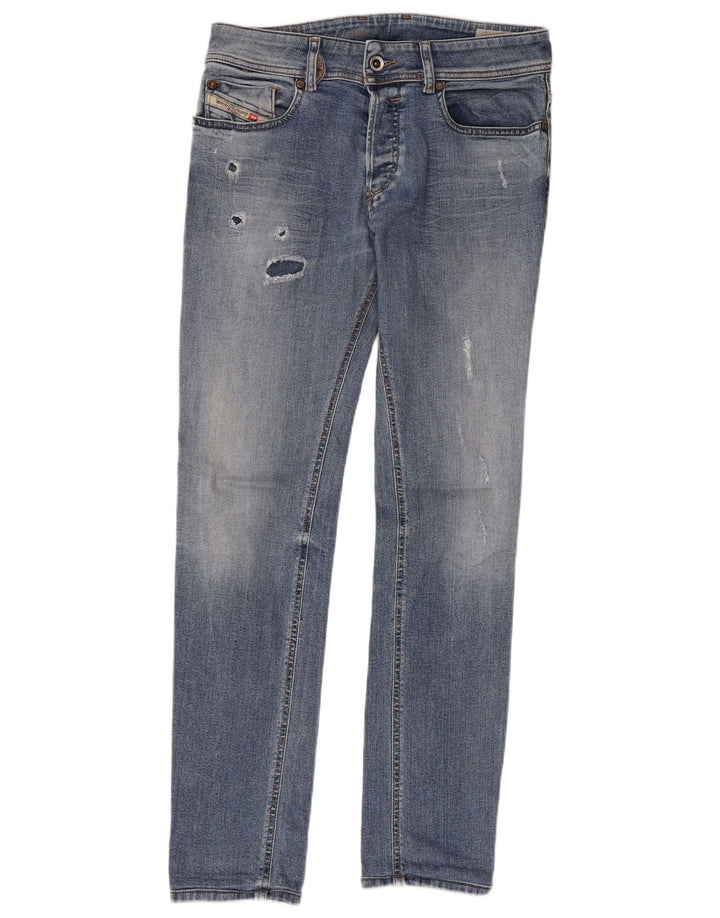 DIESEL Jean Slim effet vieilli W29 L29 bleu coton pour femme