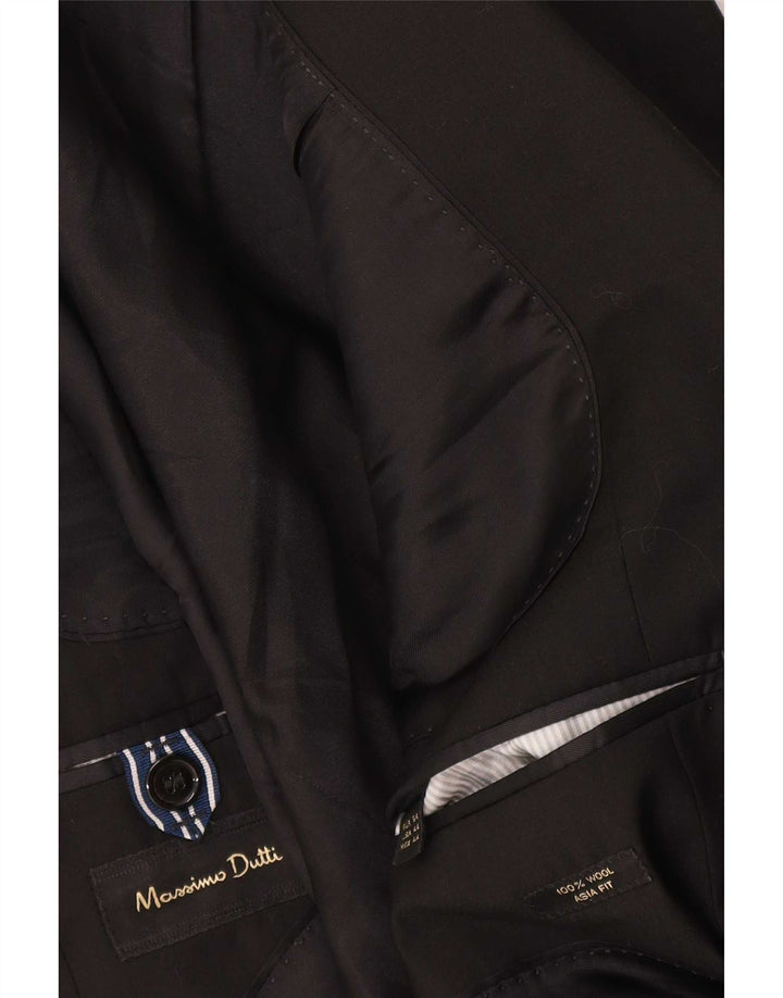 Massimo Dutti Veste blazer à 2 boutons pour homme EU 54 XL Laine noire