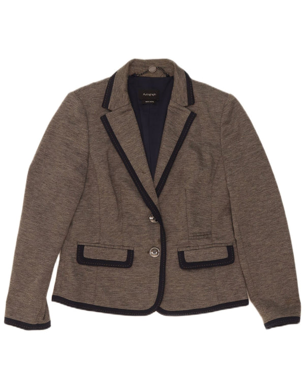 Marks & Spencer Veste blazer autographe à 2 boutons pour femme UK 12 Gris moyen