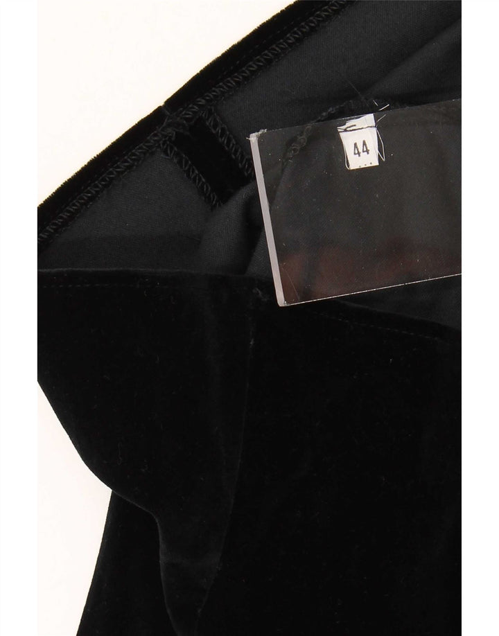 vintage Femme Gilet Blouse Top IT 44 Moyen Noir