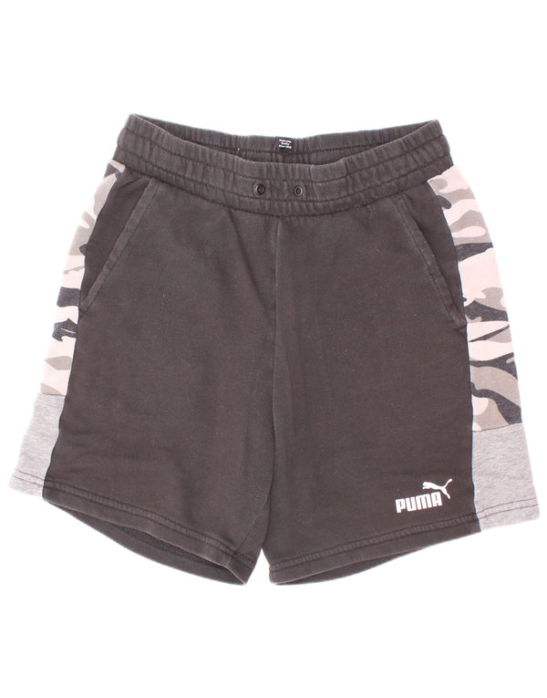 Puma Short de Sport Garçon 13-14 Ans Noir Camouflage Coton