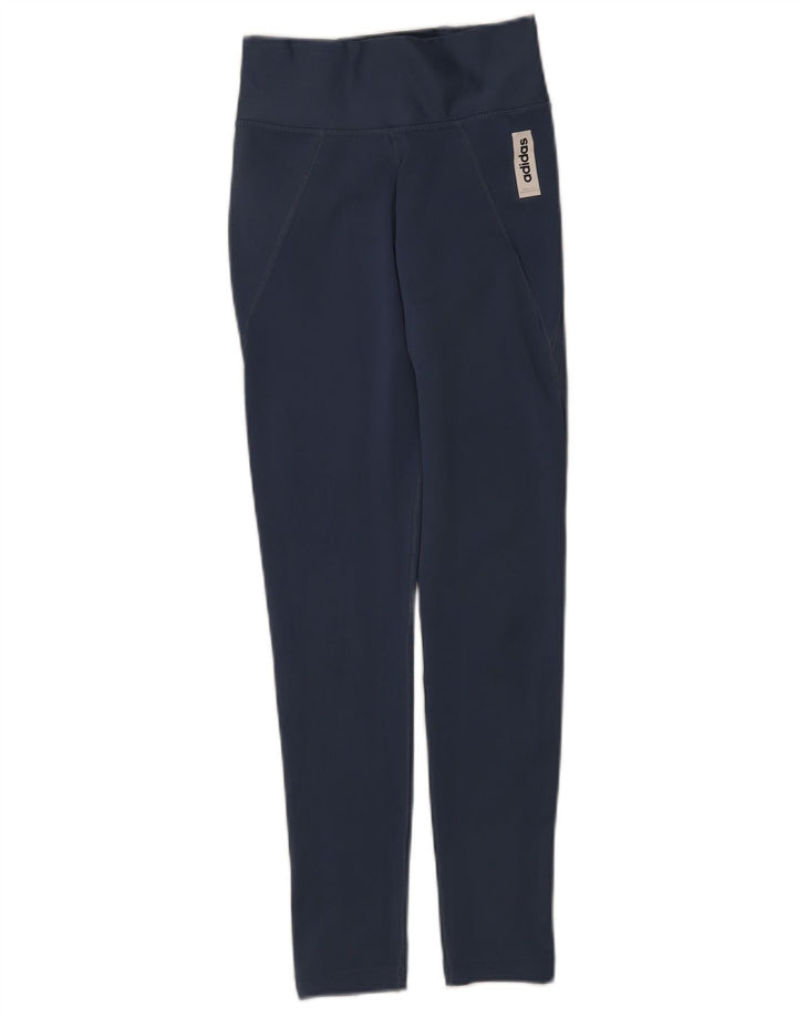 Adidas Climalite Leggings UK 4/6 XS Bleu Polyester