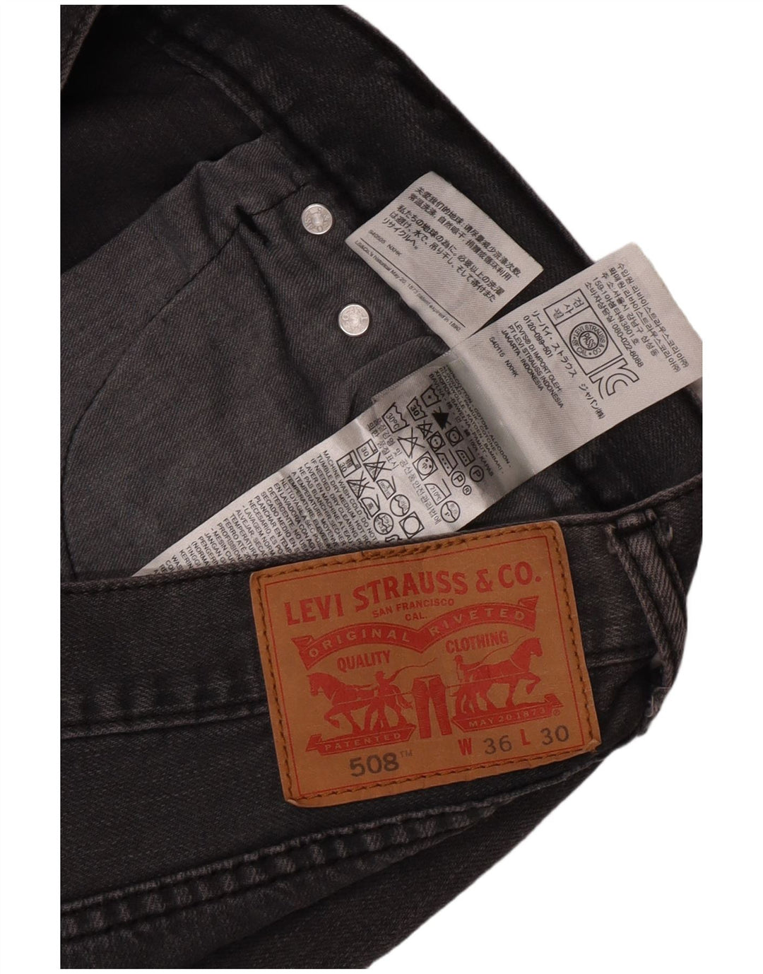 Levi's Jean Droit 508 Homme Gris W36 L27 Coton
