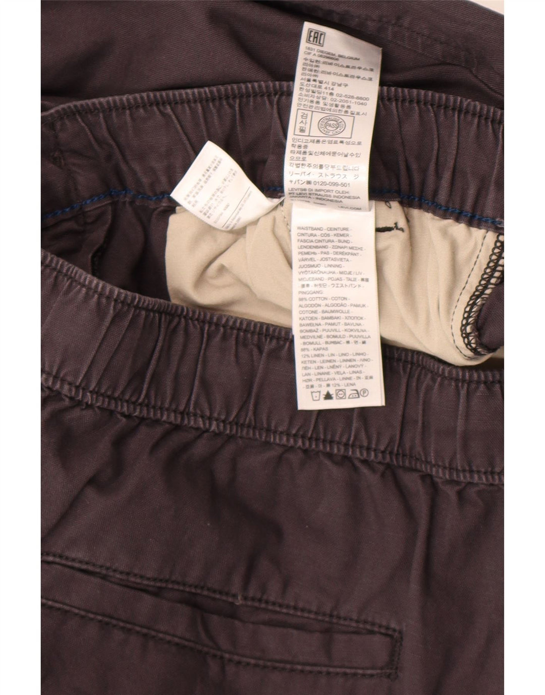 Levi's Pantalon Chino Droit Homme Medium W30 L30 Gris Coton