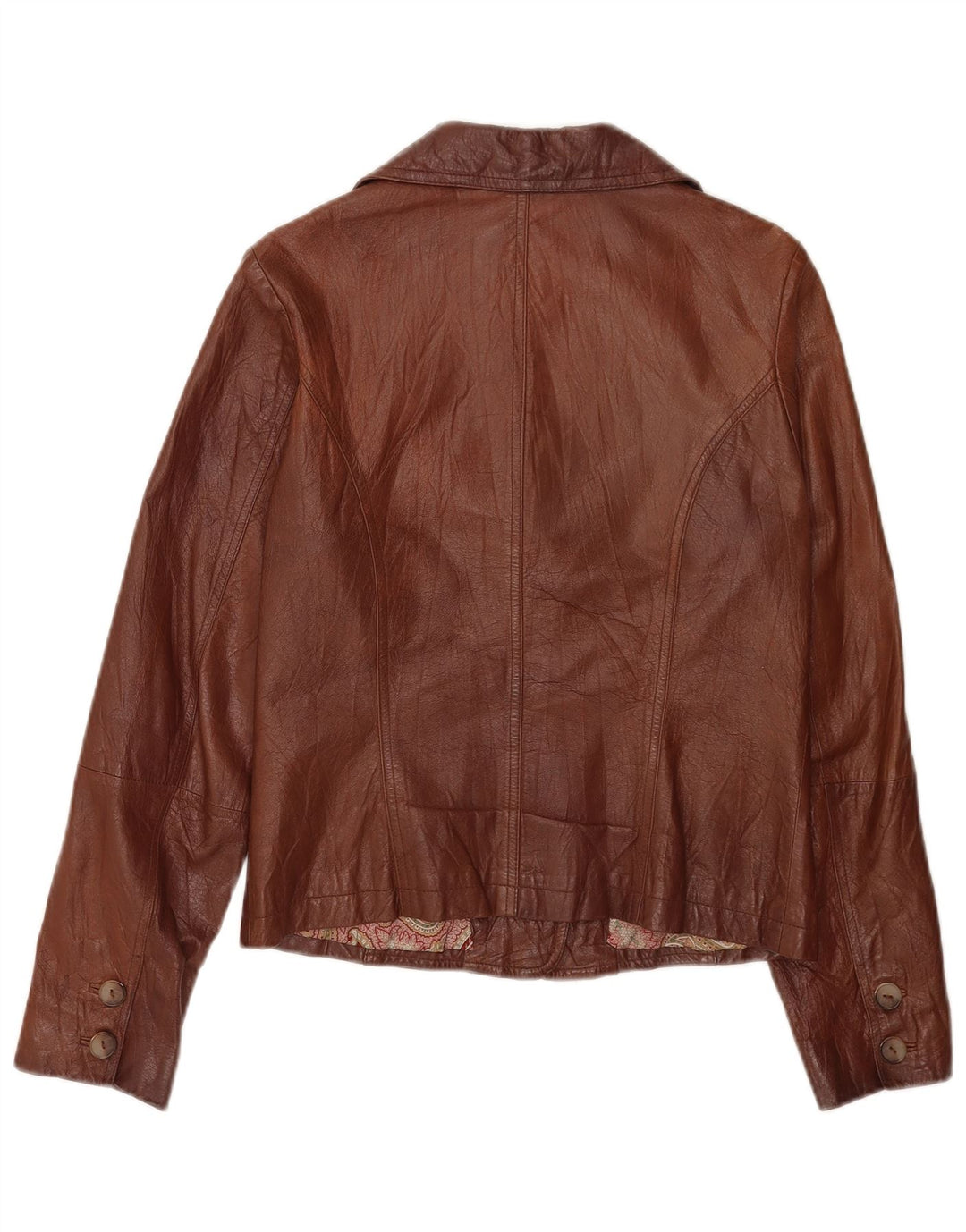 Sasha Veste blazer en cuir à 3 boutons pour femme UK 12 Marron moyen