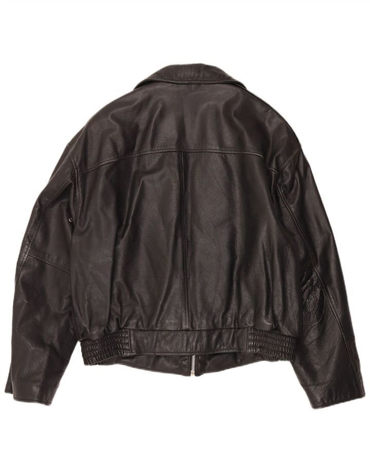 Alan Gordon Veste bomber en cuir pour homme UK 38 Medium Noir