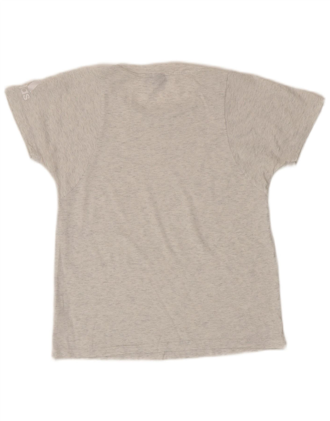 Adidas T-Shirt Femme Top UK 12 Gris Moyen Coton