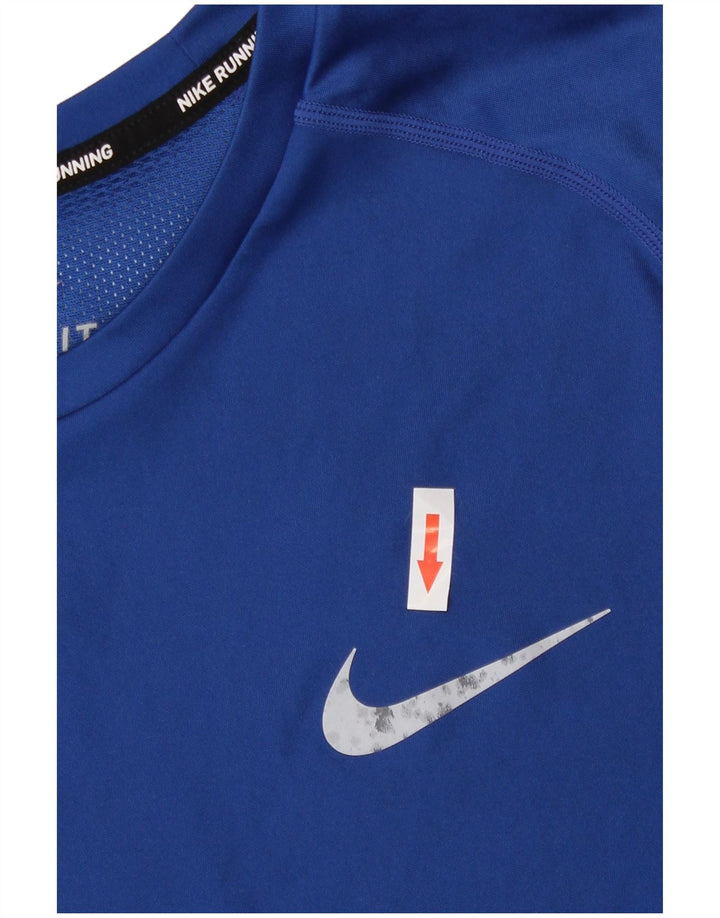 Nike Homme Dri Fit T-Shirt Haut Bleu Moyen Polyester