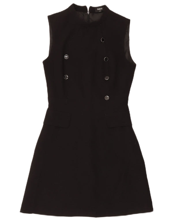 Oasis Robe fourreau sans manches pour femme UK 8 Petit Noir Polyester