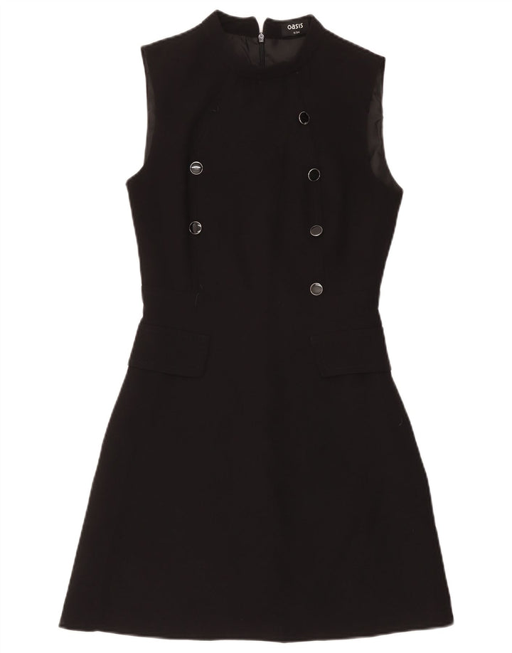 Oasis Robe fourreau sans manches pour femme UK 8 Petit Noir Polyester