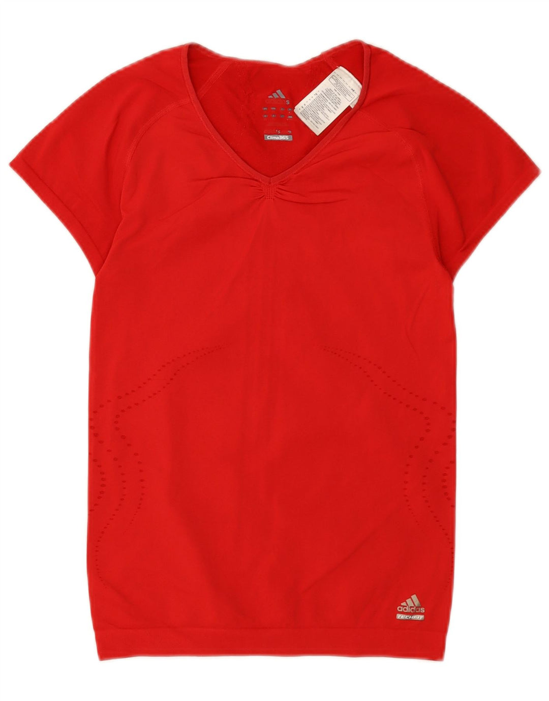ADIDAS Clima 365 T-Shirt Top UK 8 Petit Nylon Rouge