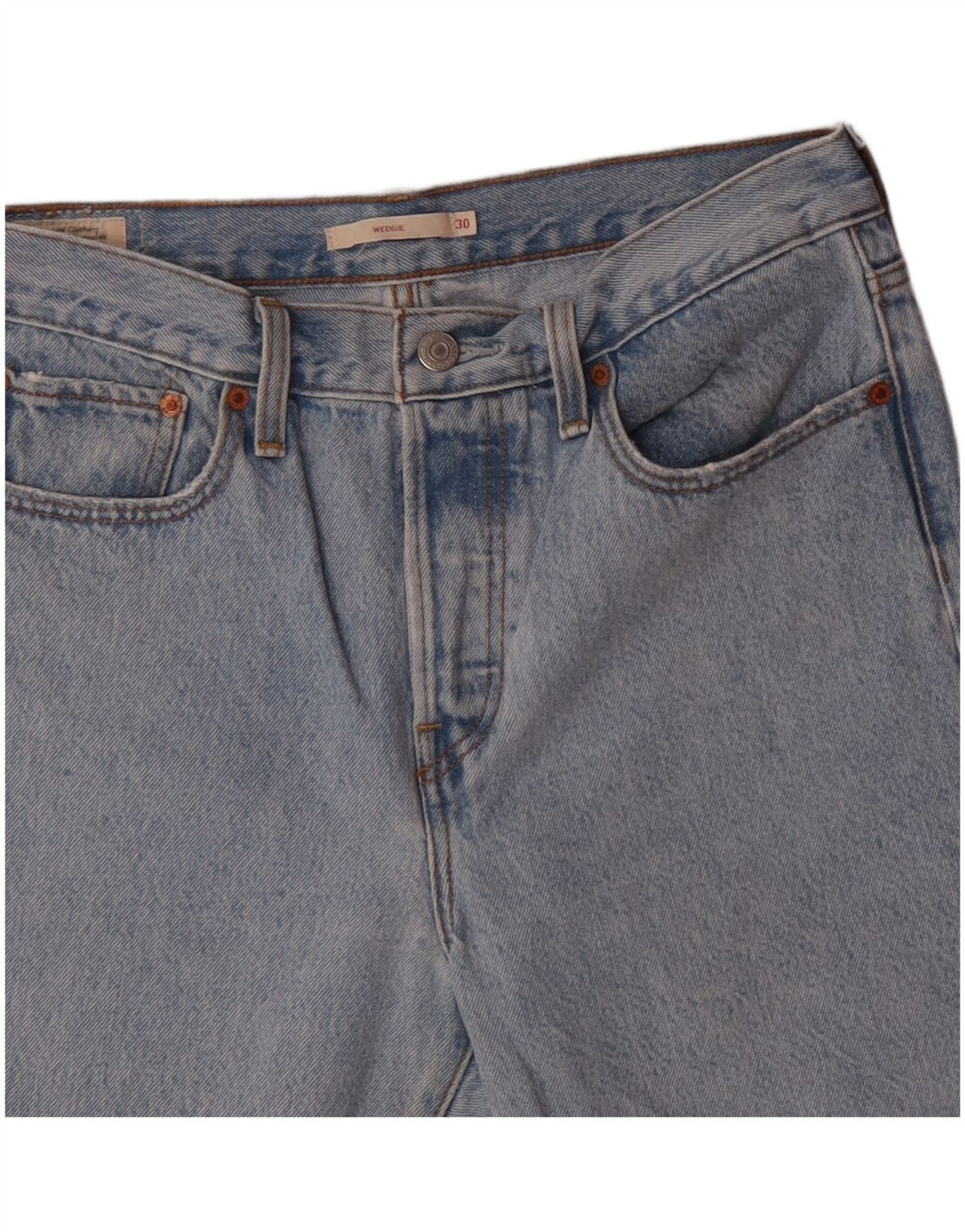 LEVI'S Short Wedgie Denim W30 Femme Bleu Moyen en Coton