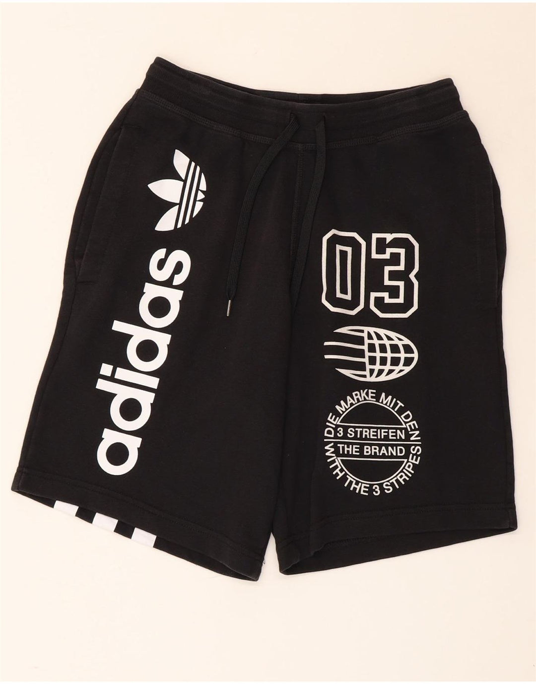 ADIDAS Short de sport graphique pour hommes petit coton noir