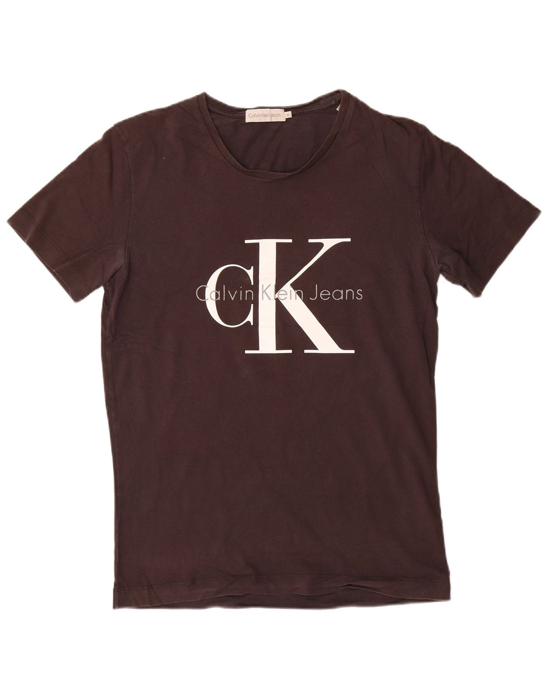 CALVIN KLEIN JEANS T-Shirt Graphique Homme Gris Moyen Coton