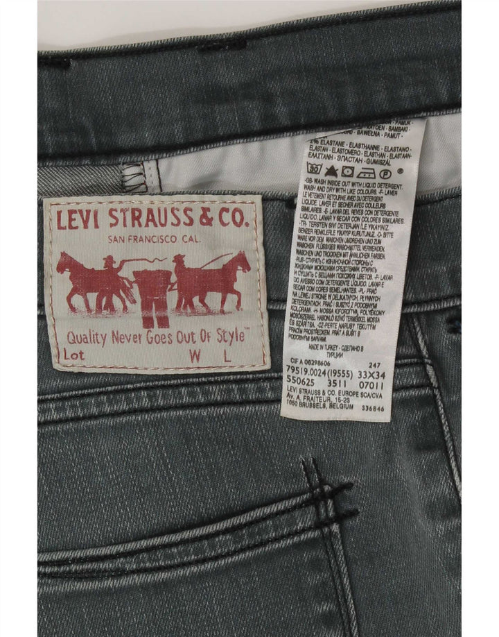 Levi's Jean Slim W33 L34 Homme Gris Coton