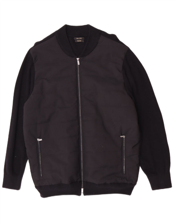 Massimo Dutti Veste Bomber Homme UK 42 XL Coton Noir