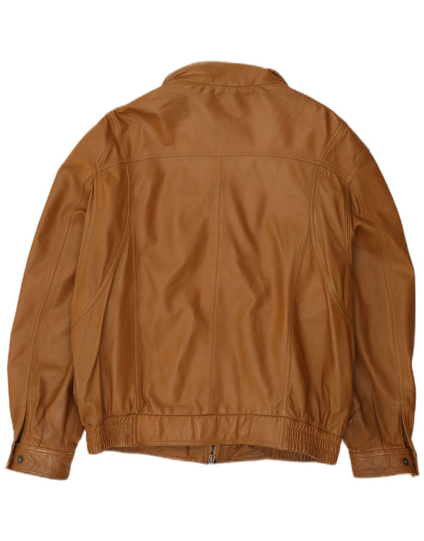 veste en cuir bomber homme vintage EU 50 grand cuir marron