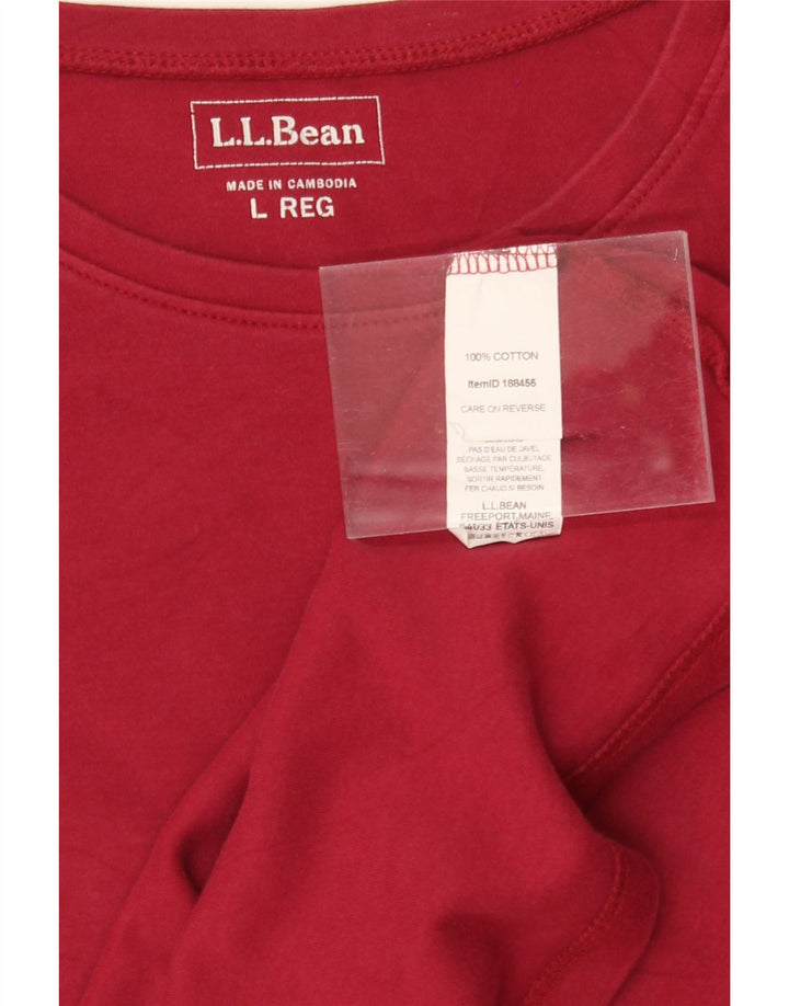 L.L.BEAN Womens Top Long Sleeve UK 16 Large Red Cotton Vintage L.L.Bean and Second-Hand L.L.Bean from Messina Hembry 