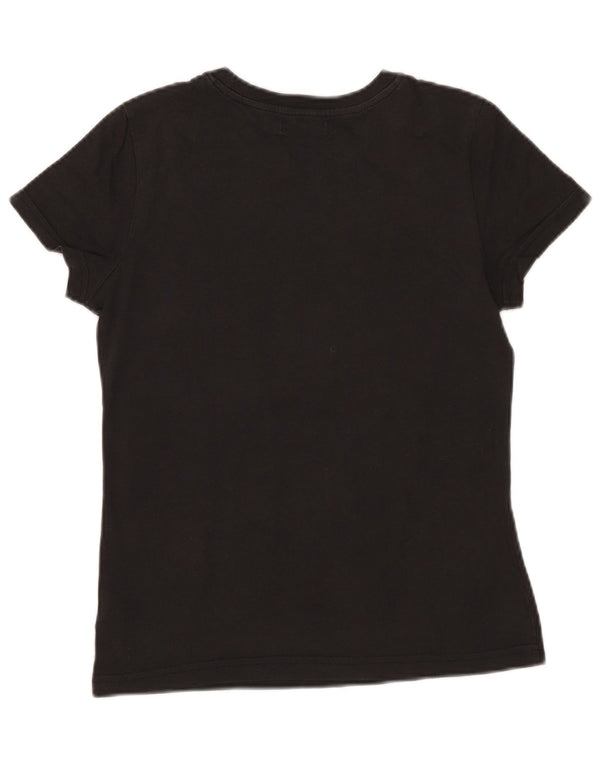 Adidas T-Shirt Graphique Femme Top IT 40 Petit Noir Coton