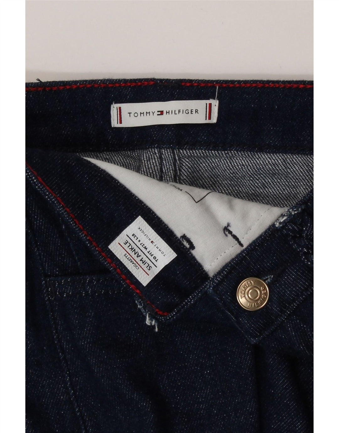 Tommy Hilfiger Jean Slim Cigarette Femme W27 L28 Bleu Marine