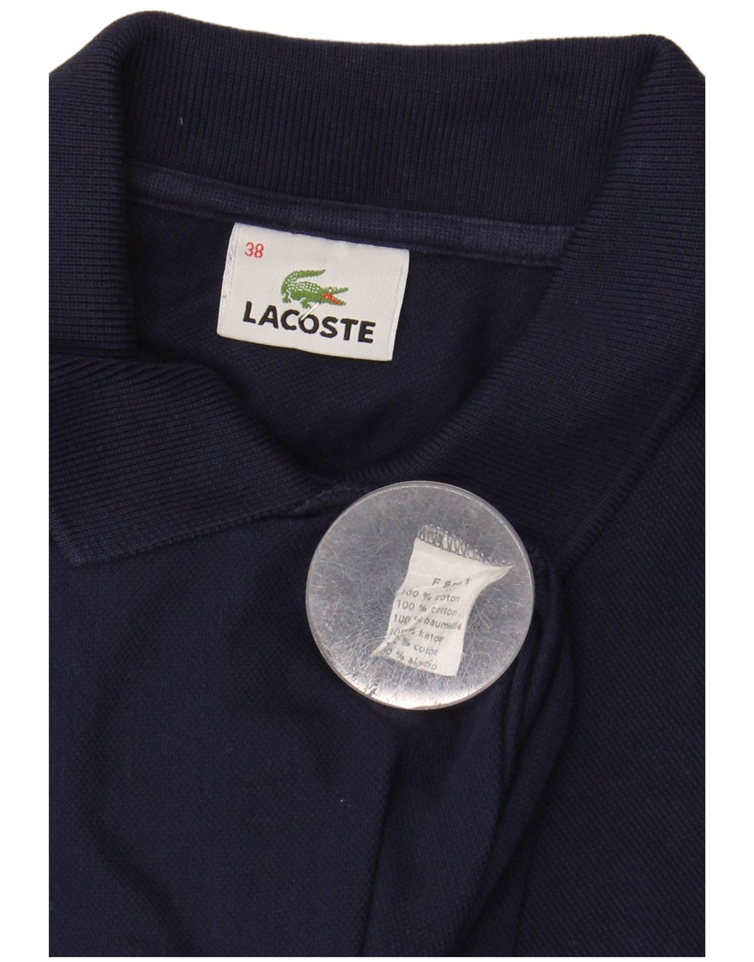LACOSTE Polo Femme Taille 38 Bleu Marine Moyen Coton