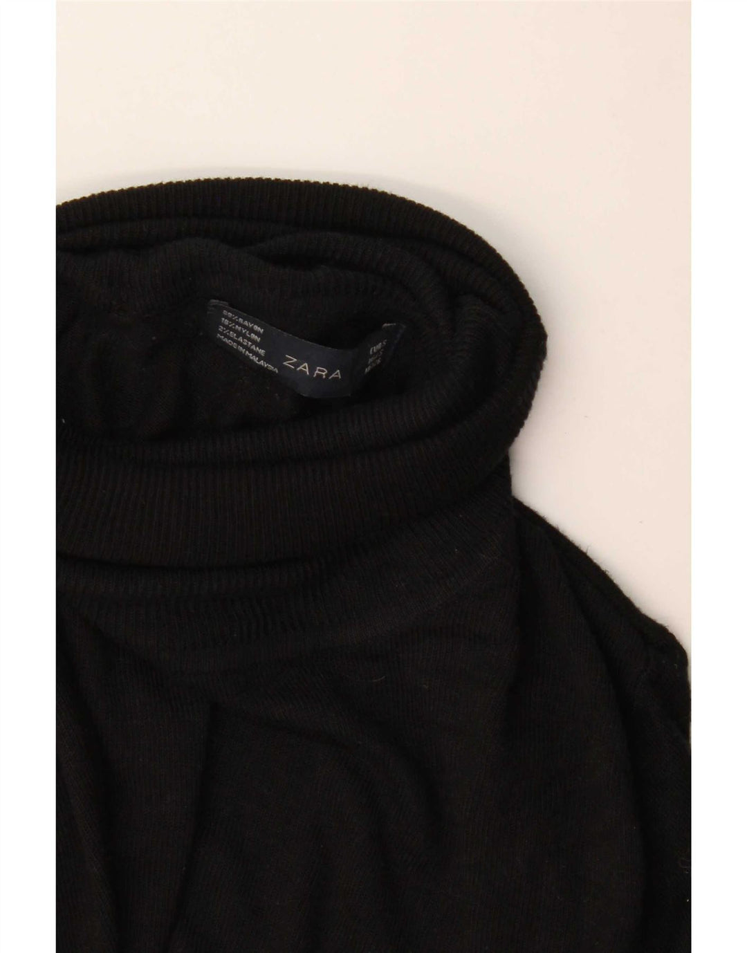 Zara Pull col roulé pour femme UK 10 Petite rayonne noire