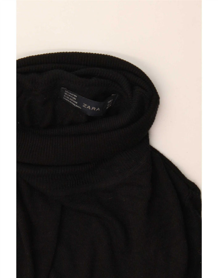 Zara Pull col roulé pour femme UK 10 Petite rayonne noire