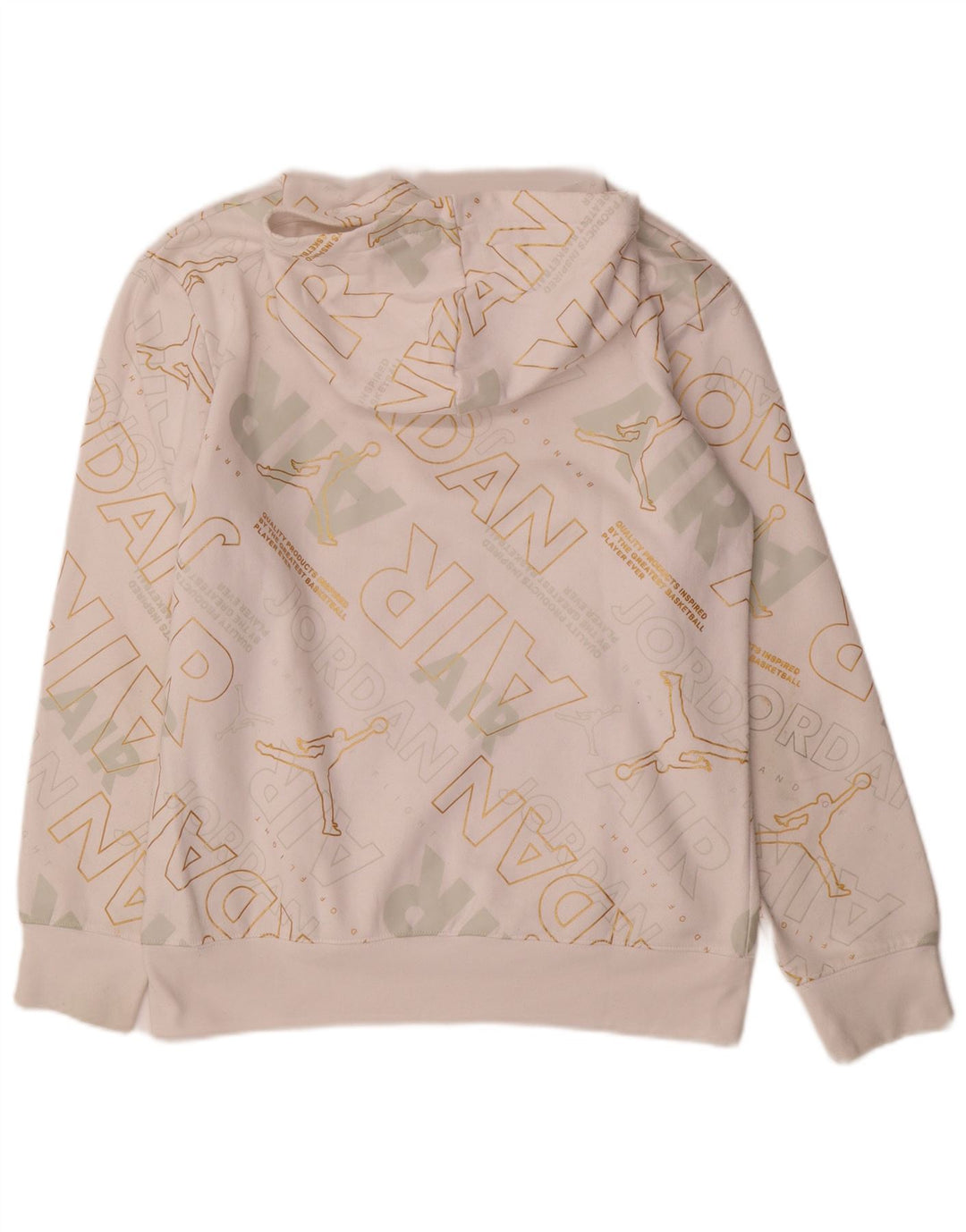 JORDAN Pull à capuche graphique pour garçon 13-14 ans XL Blanc Coton