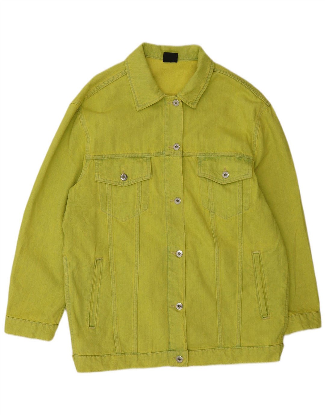 TWINSET Veste en jean surdimensionnée pour femme UK 10 Petit vert coton moderne