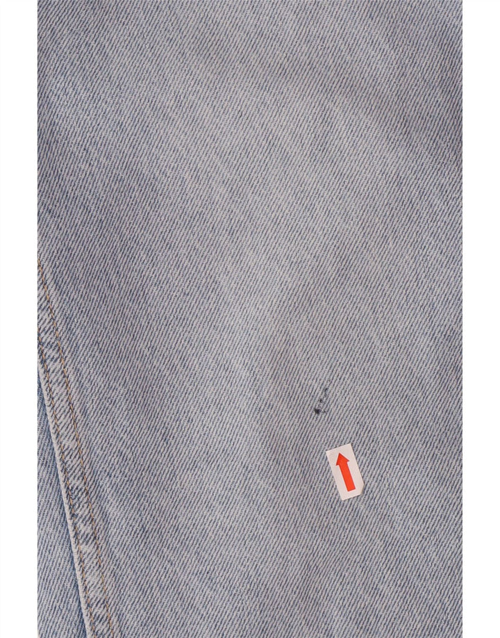 Zara Jean droit taille haute pour femme EU 34 2XS W24 L27 Bleu Coton Classique