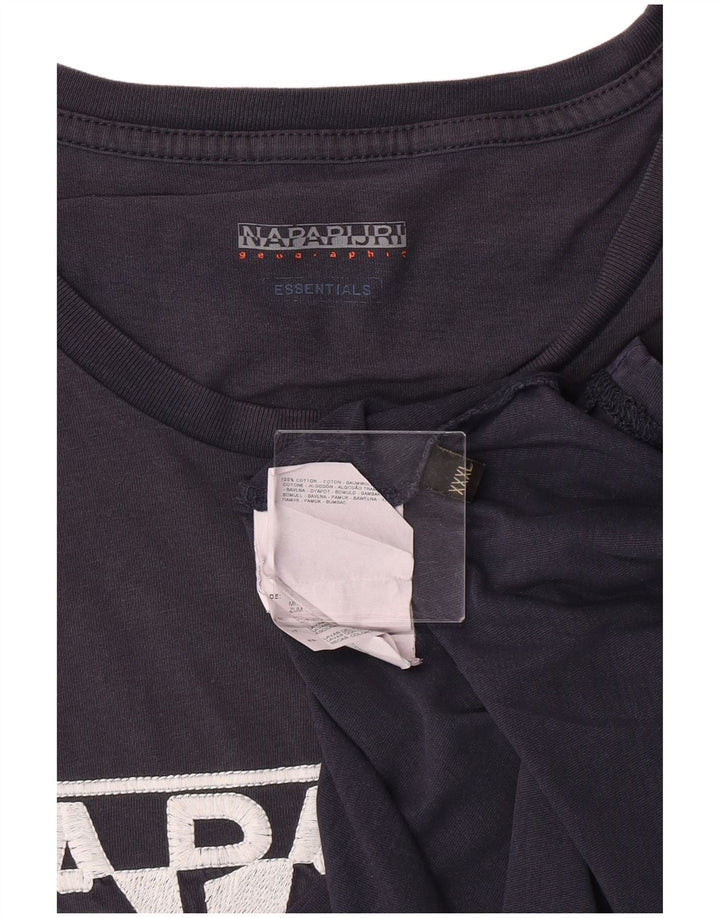 NAPAPIJRI T-Shirt Graphique Géographique Homme Bleu Marine 3XL Coton