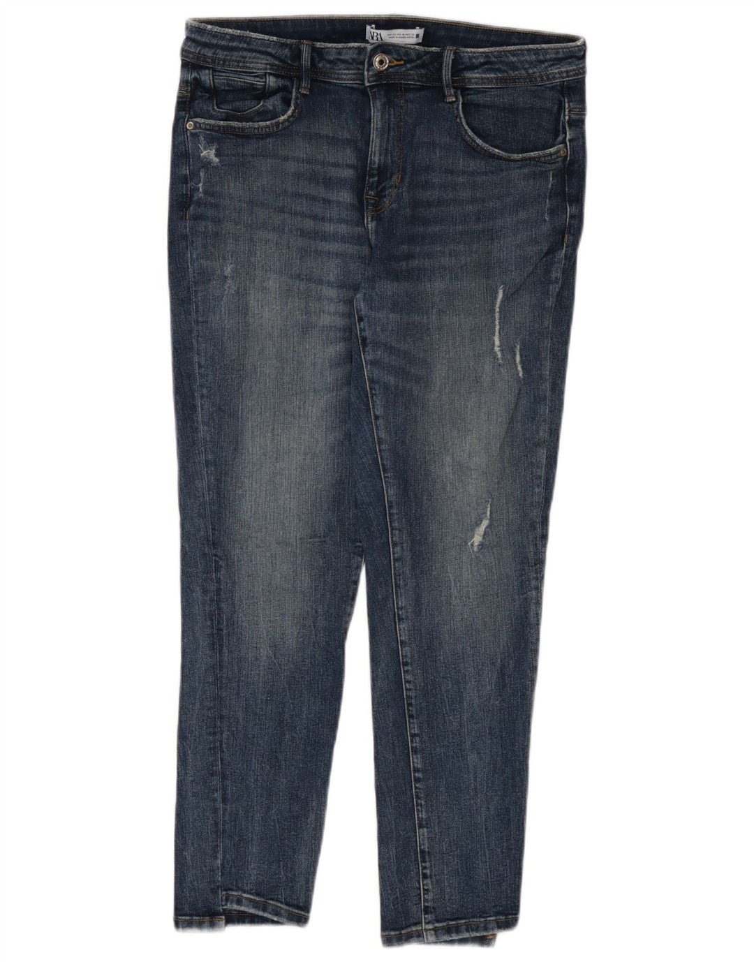 Zara Jean slim effet vieilli pour femme EU 42 Large W32 L27 Bleu