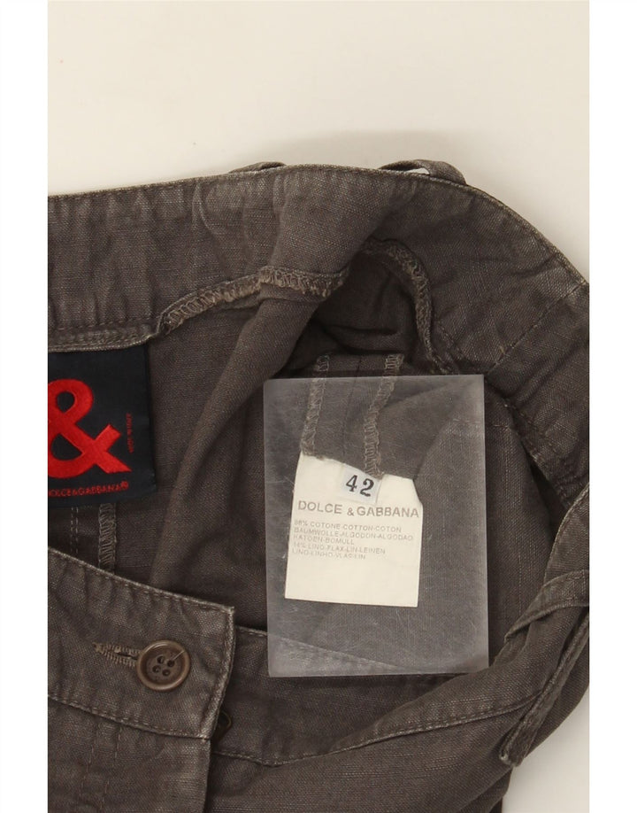 Dolce & Gabbana Jupe trapèze IT 42 Medium W28 en coton kaki pour femme