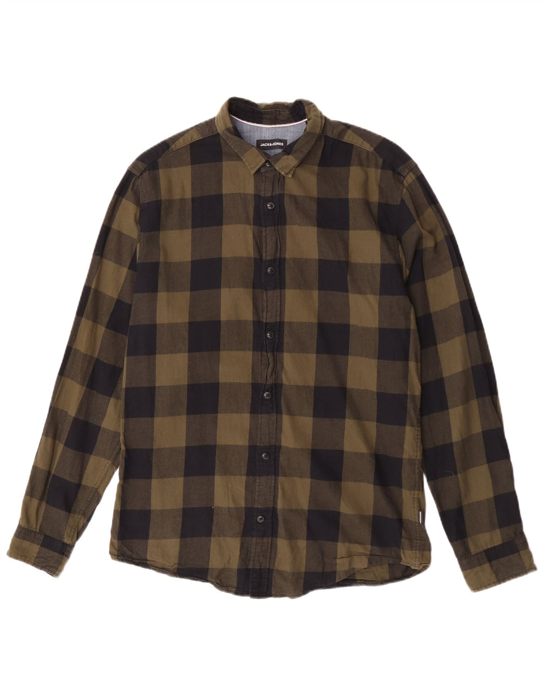 Jack & Jones Chemise Flanelle Homme Kaki Moyen Vichy Coton