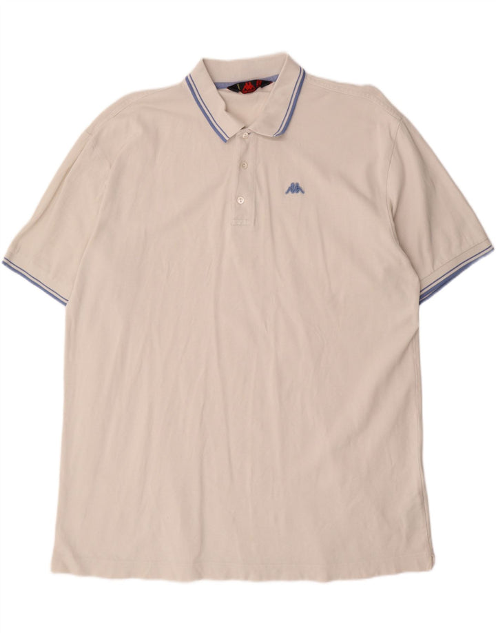 KAPPA Mens Polo Shirt 2XL Off White Cotton