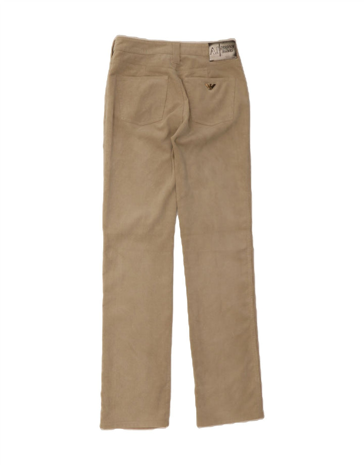 ARMANI Womens Straight Corduroy Trousers W27 L32  Beige Polyester Vintage Armani and Second-Hand Armani from Messina Hembry 