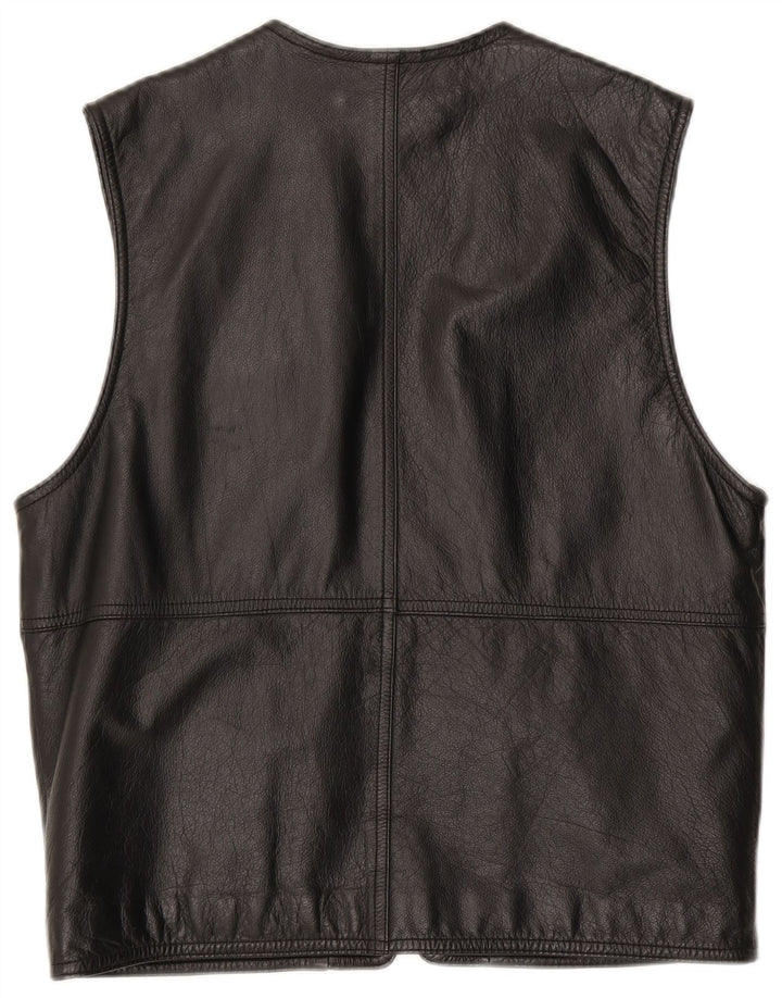 Via Cortesa Gilet en cuir pour homme IT 48 Cuir noir moyen